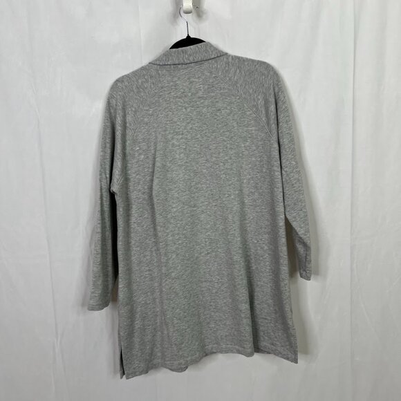 Eileen Fisher Gray Organic Cotton Open Front Cardigan Women's Size L - Picture 4 of 7